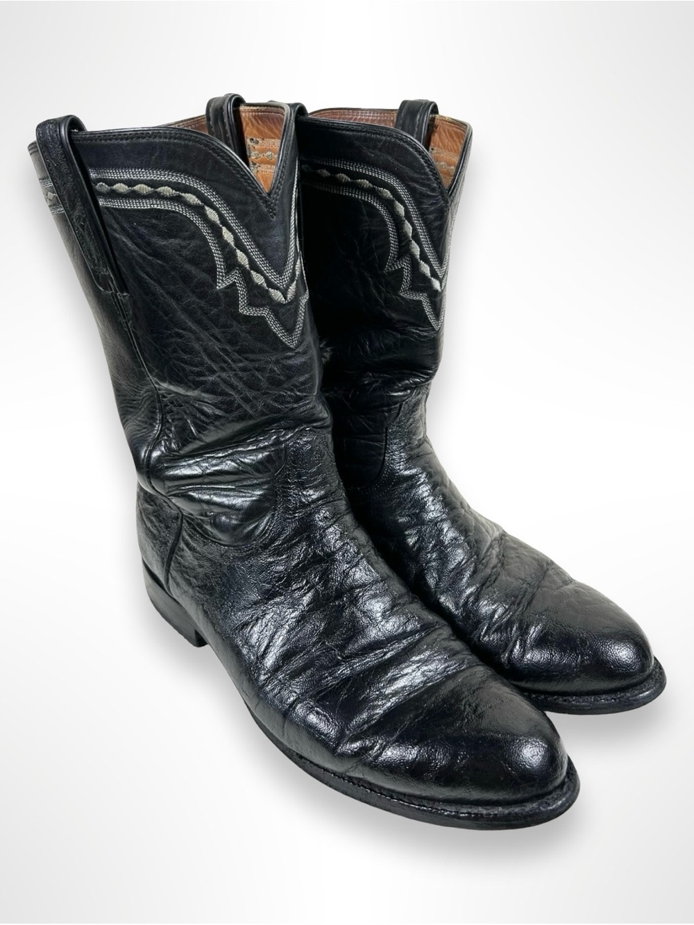 LUCCHESE 2000 Y2K elephant skin roper western boots